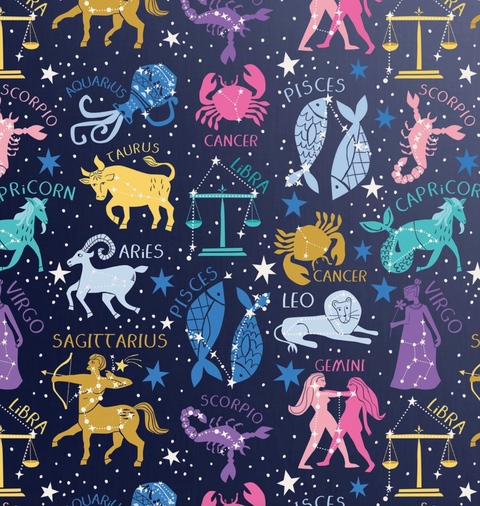 Zodiac Astrology Gift Wrap- Flat Pack