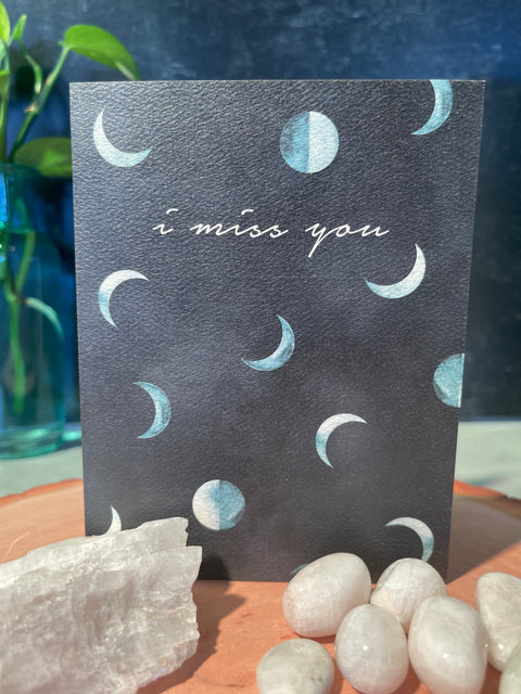I Miss You Moon Phases Greeting Card