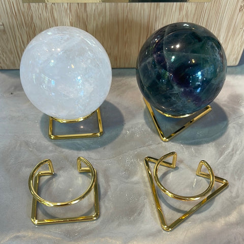 Geometric Brass Sphere Stand