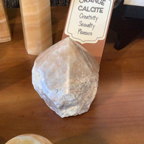 Orange calcite Freeform point