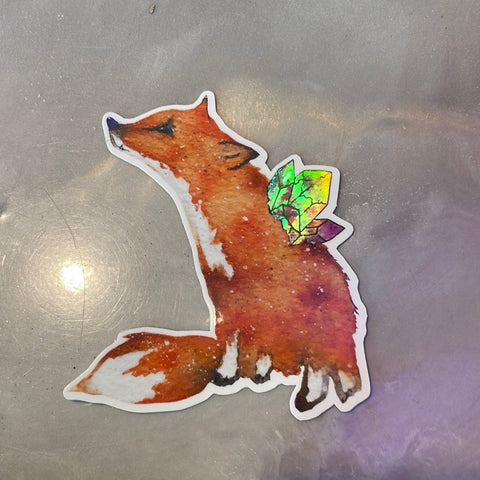 Fox Crystal Holographic Sticker