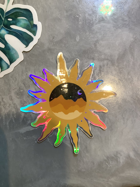 Night Sky Sun Sticker