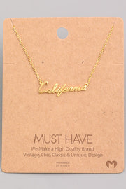 California Tiny Handwritten Necklace