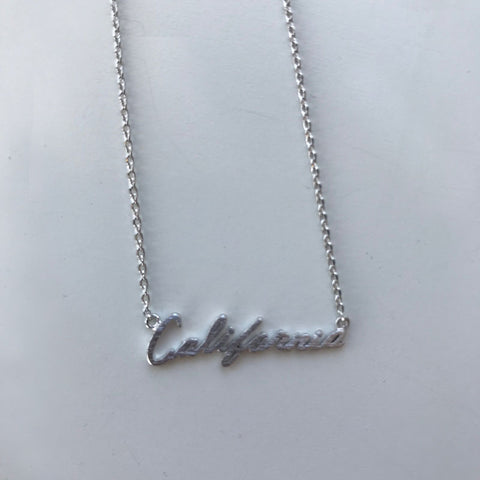 California Tiny Handwritten Necklace