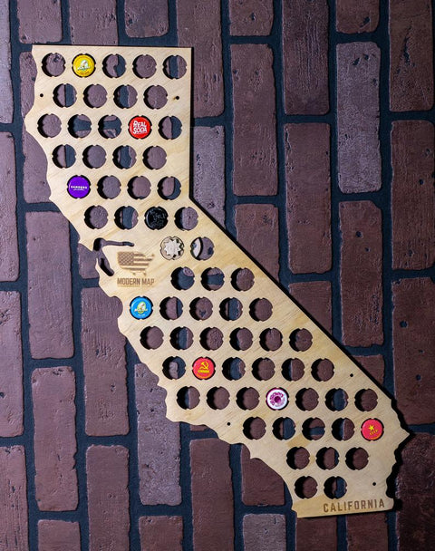 California Beer Bottle Cap Map