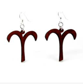 Zodiac Wood Carved Earring