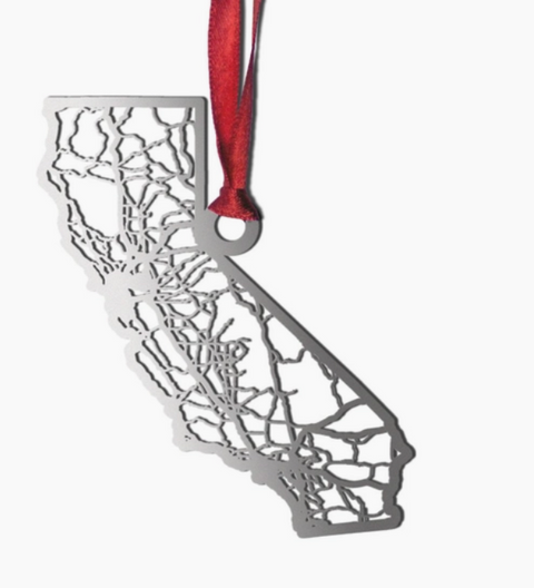 California State Map Steel Ornament