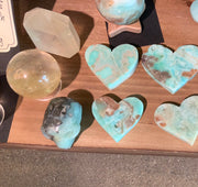 Aquatine Calcite Hearts