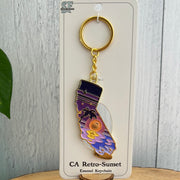 CA Retro-Sunset Keychain