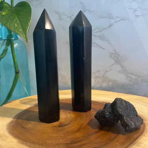Black Tourmaline Tower (5-6" - Solid)