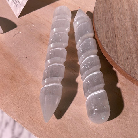 Selenite Spiral Wand (Unicorn Horn)
