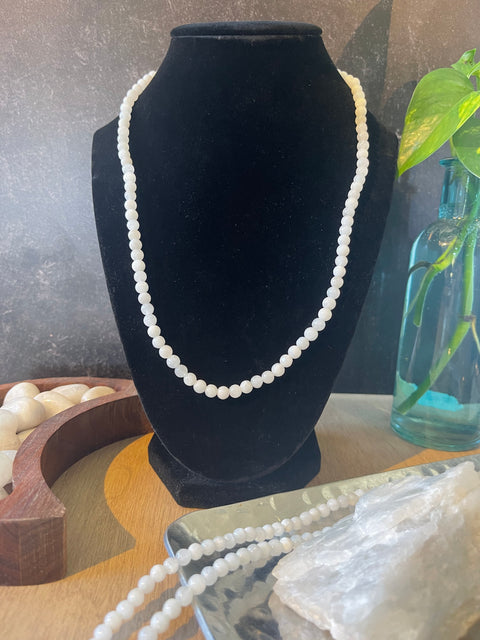6mm Moonstone Bead Necklace