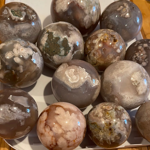 Flower Agate Sphere