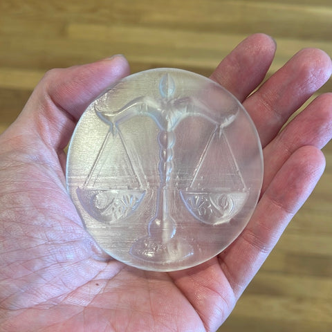 Selenite Zodiac Sigil Altar Plate