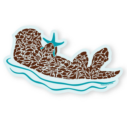 Sea Otter CA Coastal Sticker